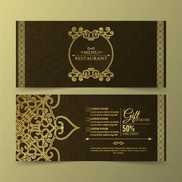 Menu Layout with Ornamental Elements. Stock Illustration