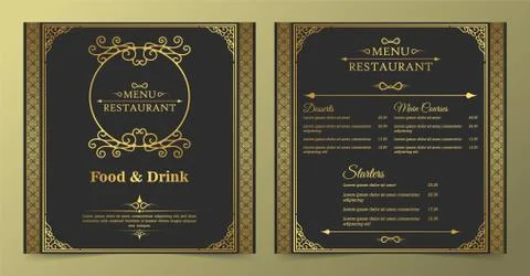 Menu Layout with ornamental Elements. Stock Illustration