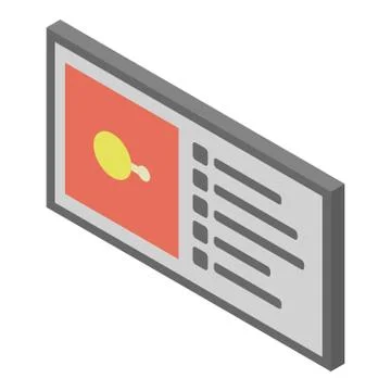 Menu light board icon, isometric style Ilustración de archivo