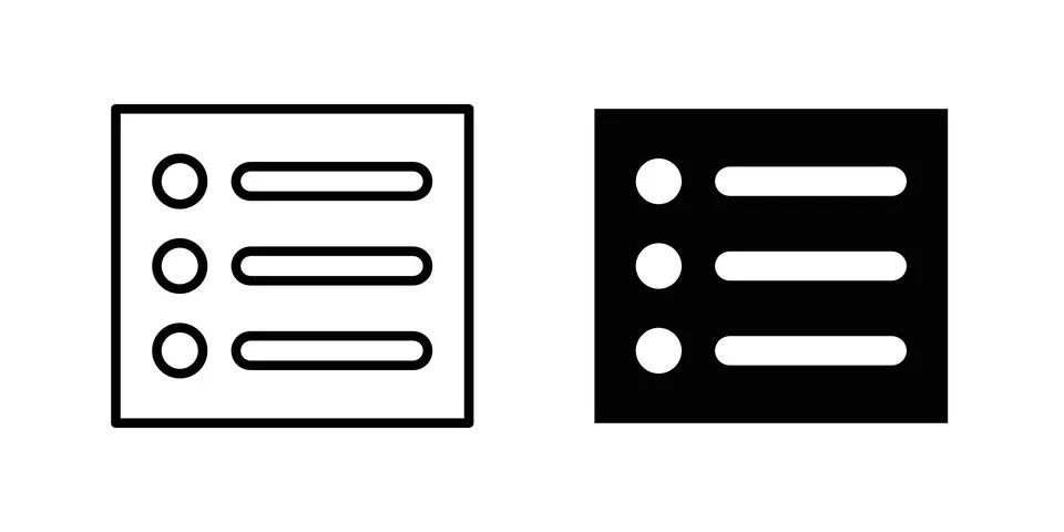Menu list button icon pack with silhouette and stroke web icons 스톡 일러스트
