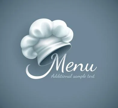 Menu logo with chef cap. Illustration. Stock Illustration