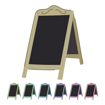 Menu outdoor chalkboard vector cartoon graphic Stock Illustration