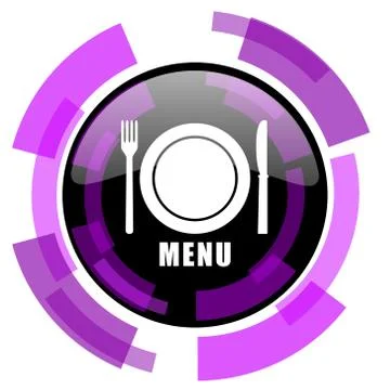 Menu pink violet modern design vector web and smartphone icon. Round button i Stock Illustration