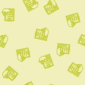 Menu planning restaurant chef line vector seamless pattern Stock Illustration