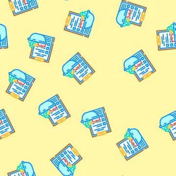Menu planning restaurant chef vector seamless pattern 스톡 일러스트