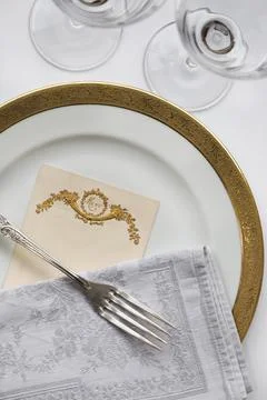 Menu on a plate Stock Photos