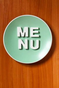Menu - Plate on table Stock Photos