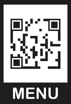 The menu of the restaurant, cafe by QR code. Illustrazione stock