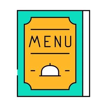 Menu restaurant flat icon color illustration Stock Illustration