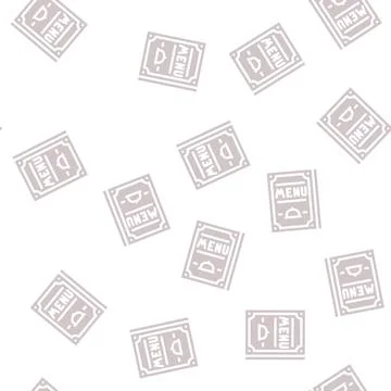Menu restaurant glyph vector seamless pattern flat Illustrazione stock
