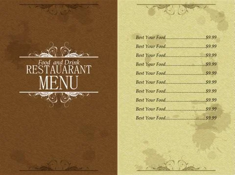 Menu restaurant Stock Illustration