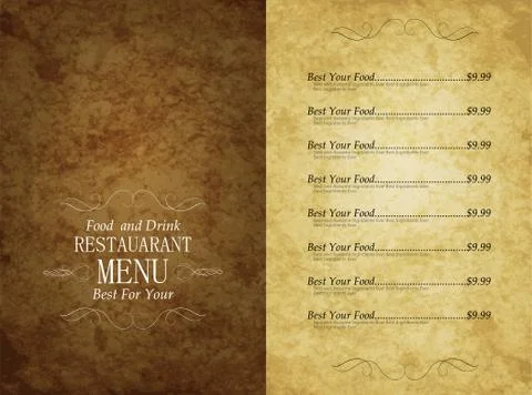 Menu restaurant Stock Illustration