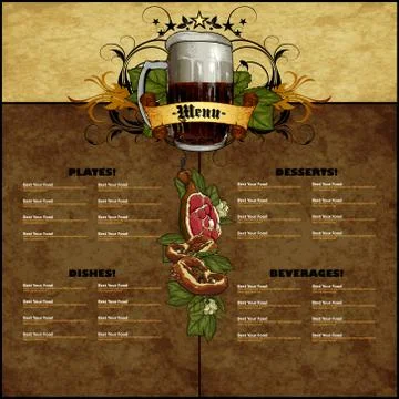 Menu restaurant Stock Illustration