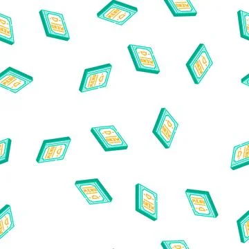 Menu restaurant isometric icon seamless pattern color Illustrazione stock