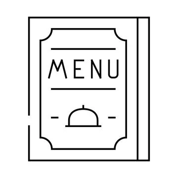 Menu restaurant line icon vector illustration flat Stock Illustration