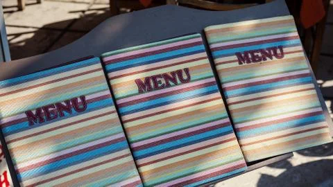 Menu of a Restaurant Stock-Fotos