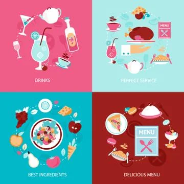 Menu restaurant set Stock Illustration