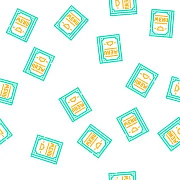Menu restaurant vector seamless pattern flat Illustrazione stock