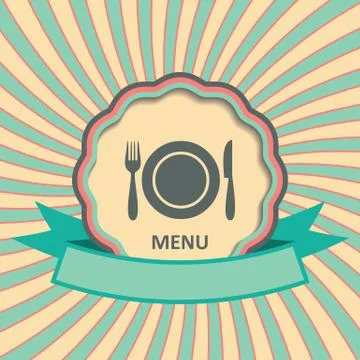 Menu retro label イラスト素材