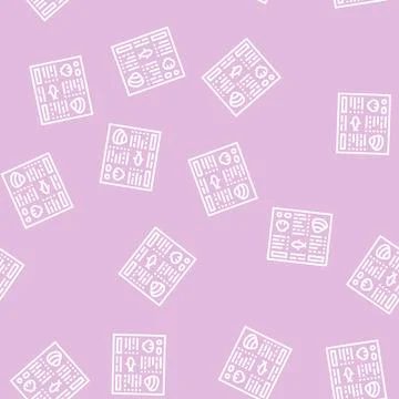 Menu seafood line seamless pattern Illustrazione stock