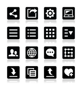 Menu settings tools icons set Stock Illustration