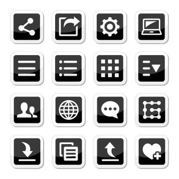 Menu settings tools icons set Stock Illustration