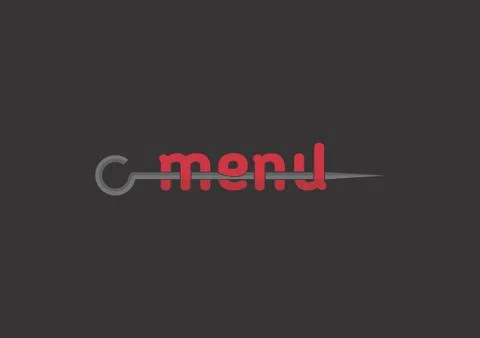 Menu sign on dark background Illustrazione stock