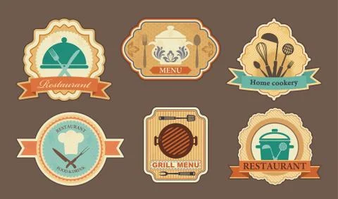 Menu stickers Stock Illustration