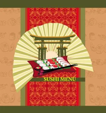 Menu for sushi - Template Design Stock Illustration