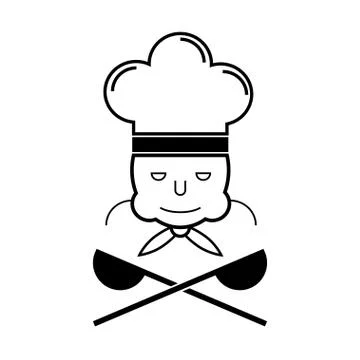 Menu symbol with a chef. Chef logo. Cooking. イラスト素材
