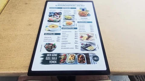 A menu on the table. Stock Footage 282661306