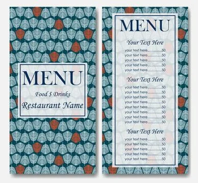 Menu template with floral design. Easter menu template. Floral elegant rest.. Stock Illustration