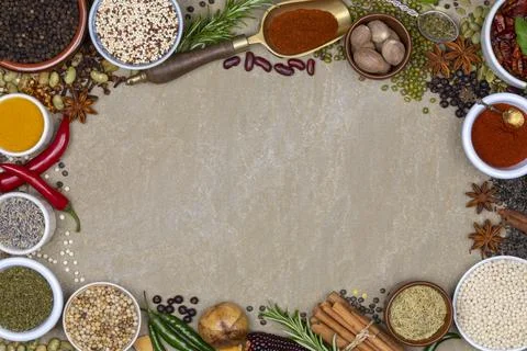 Menu Template - Herbs and Spices Stock Photos