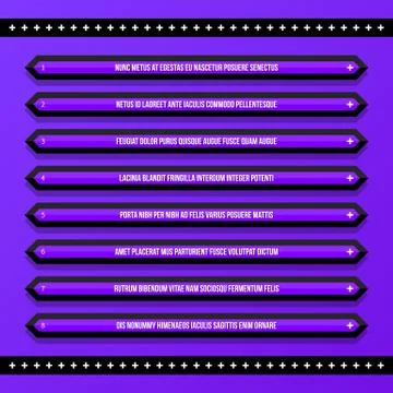 Menu template with horizontal options/banners. EPS10 vector template Illustrazione stock
