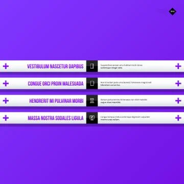 Menu template with horizontal options/banners. EPS10 vector template Stock Illustration