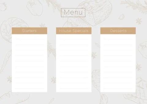Menu Template Stock Illustration