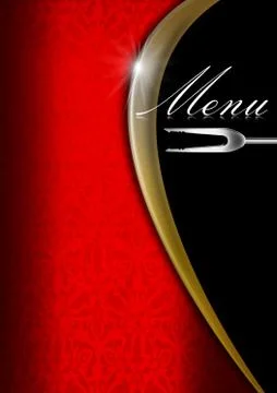 Menu template  - red gold and black Illustrazione stock