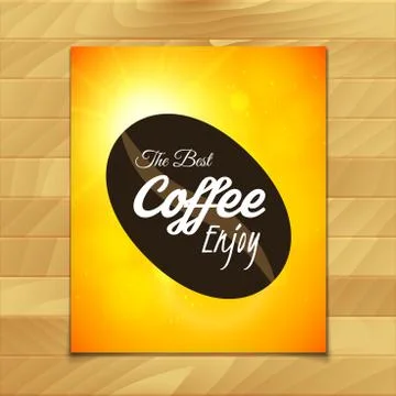 Menu template for restaurant, the best coffee enjoy, use for cafe, bar of cof Stock Illustration