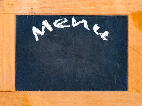 Menu time chalk board Stock Photos