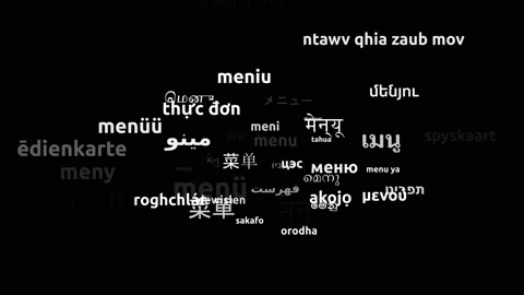 Menu Translated in 50 Worldwide Languages Endless Looping 3d Zooming Wordclou Video stock 145205530