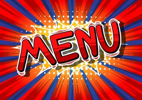 Menu - Vector illustrated comic book style phrase. 스톡 일러스트