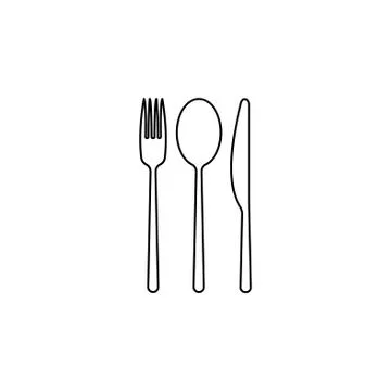 Menu vector line icon black on white background Illustrazione stock