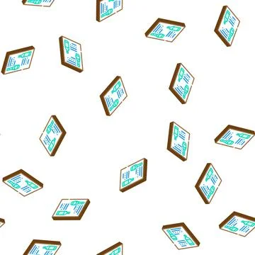 Menu wine isometric icon seamless pattern 스톡 일러스트