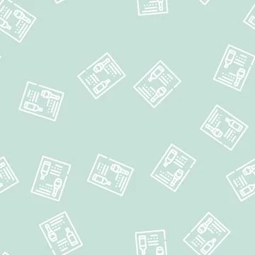 Menu wine line vector seamless pattern 스톡 일러스트