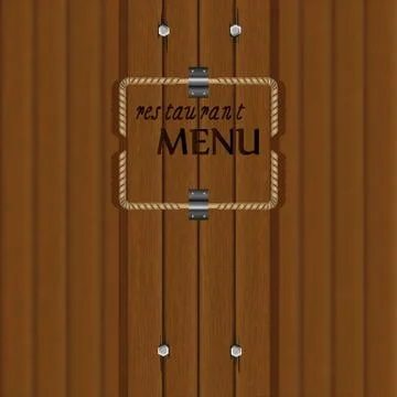Menu with a wooden background Stock Illustration
