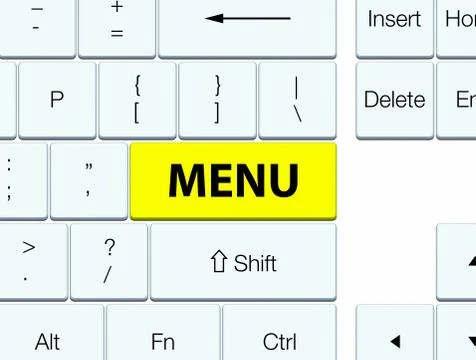 Menu yellow keyboard button Stock Illustration