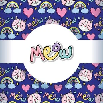 Meow pattern background Stock Illustration