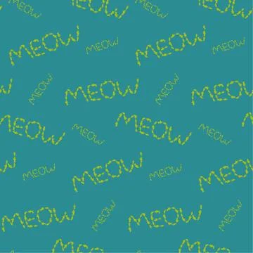 Meow pattern made of fishes Stock Illustration