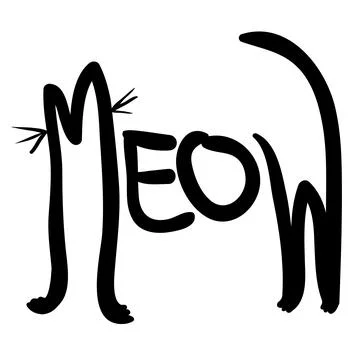 Meow like as shape of cat Stock Illustration
