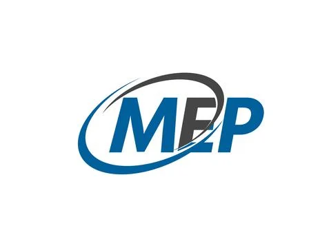 MEP letter creative modern elegant swoosh logo design Stock Illustration